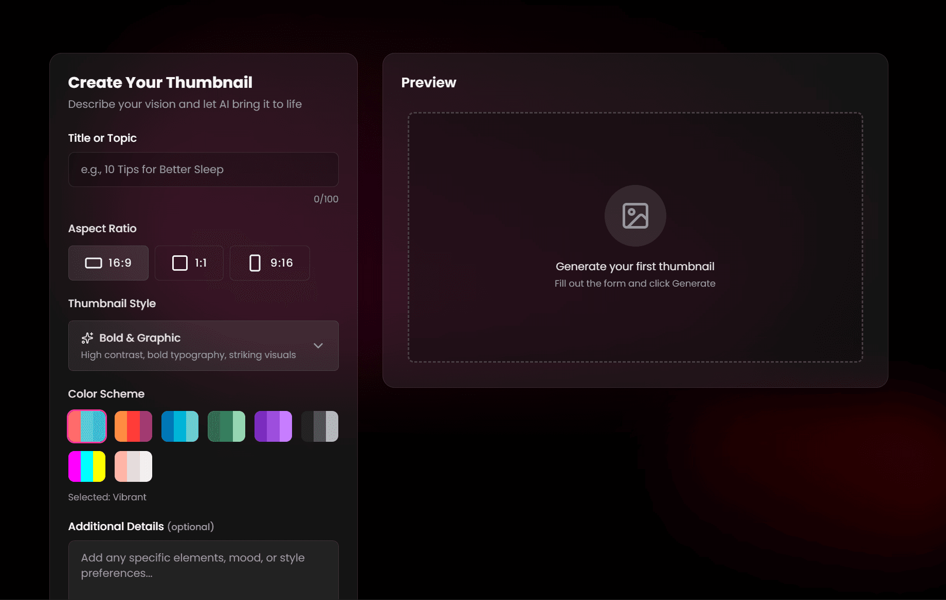 ThumbnailGo platform interface showing how to generate AI thumbnails for YouTube